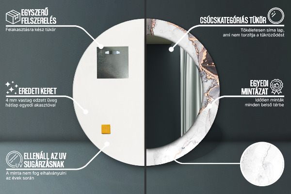 Round wall mirror decor Abstract fluid