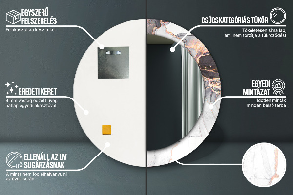 Round wall mirror decor Abstract fluid