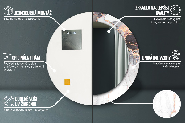 Round wall mirror decor Abstract fluid