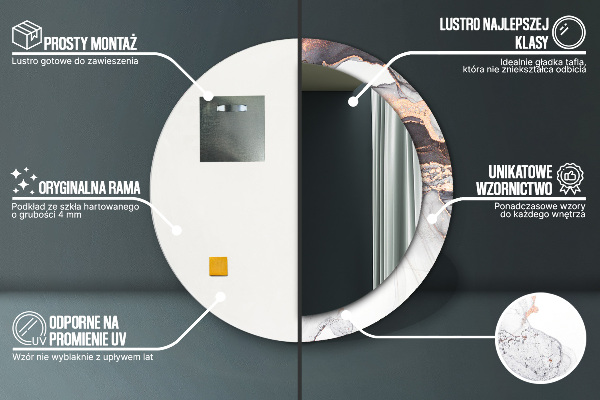 Round wall mirror decor Abstract fluid