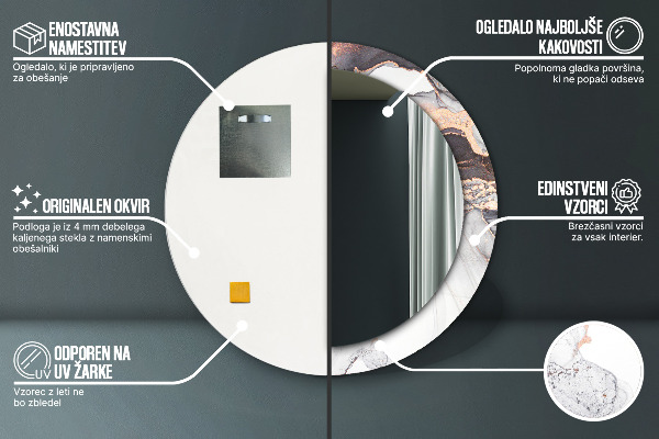 Round wall mirror decor Abstract fluid