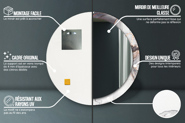 Round wall mirror decor Abstract fluid