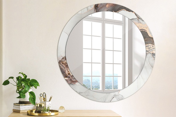 Round wall mirror decor Abstract fluid