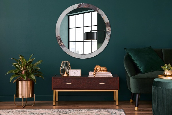 Round wall mirror decor Abstract fluid