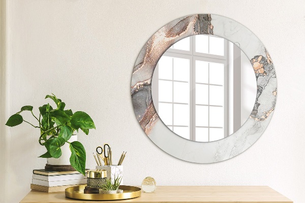 Round wall mirror decor Abstract fluid