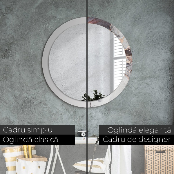 Round wall mirror decor Abstract fluid