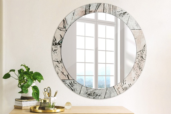 Round decorative mirror Animal abstraction