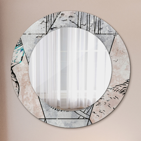 Round decorative mirror Animal abstraction