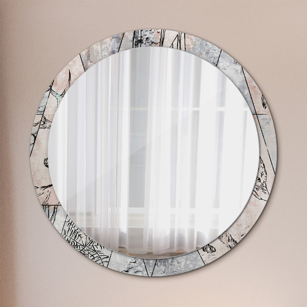 Round decorative mirror Animal abstraction