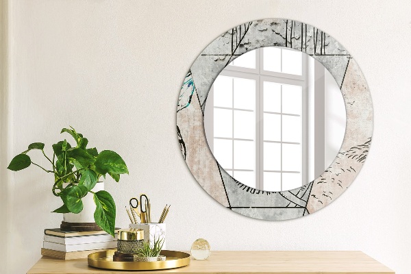 Round decorative mirror Animal abstraction