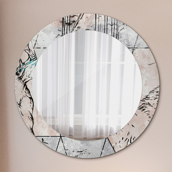 Round decorative mirror Animal abstraction
