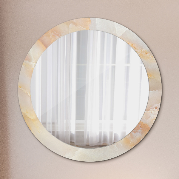 Round decorative mirror Marble onyx