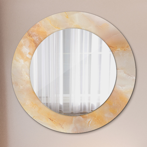 Round decorative mirror Marble onyx