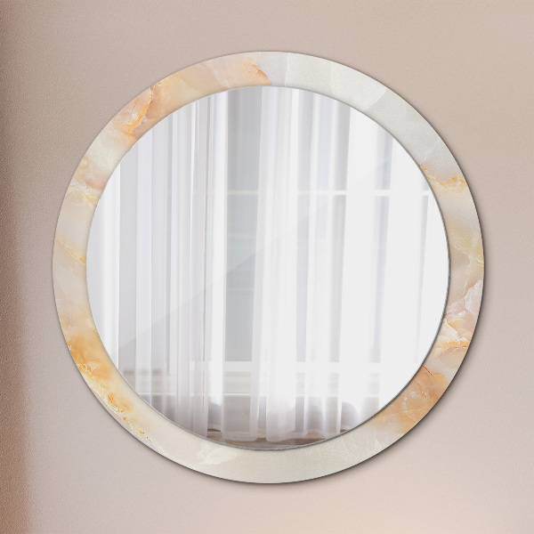 Round decorative mirror Marble onyx
