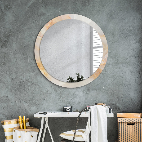 Round decorative mirror Marble onyx