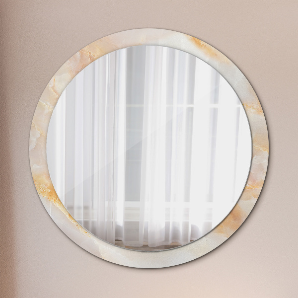 Round decorative mirror Marble onyx