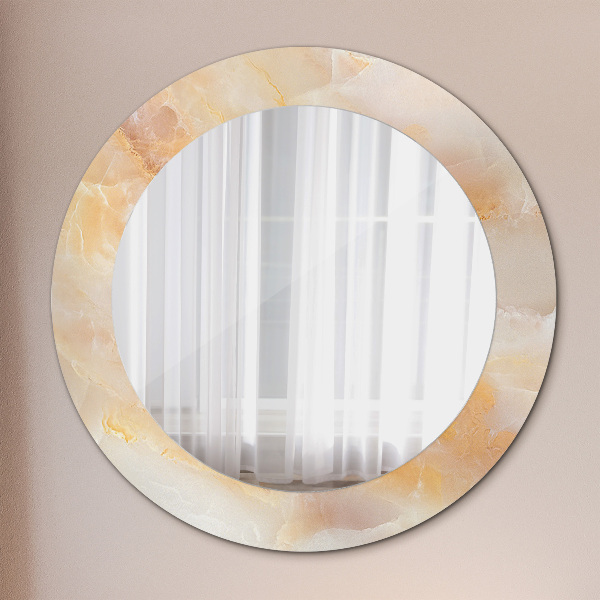 Round decorative mirror Marble onyx