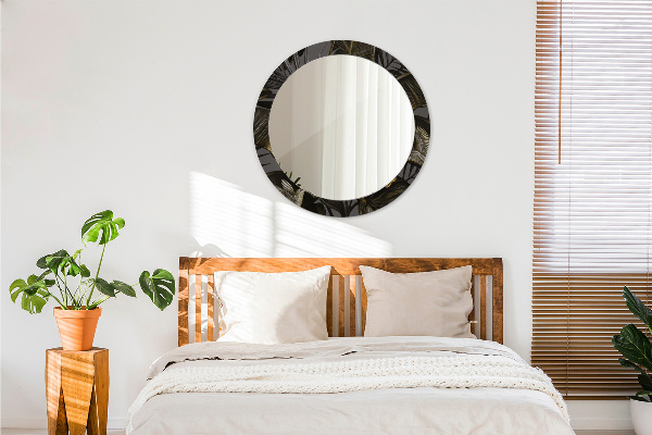 Round printed mirror Hibiscus flowers