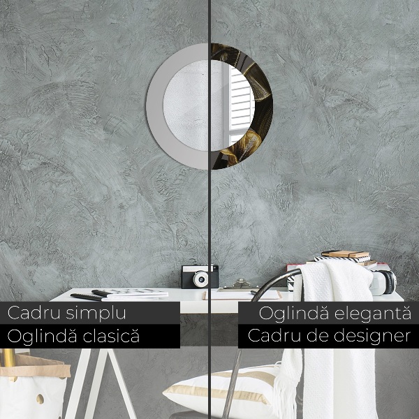 Round printed mirror Hibiscus flowers