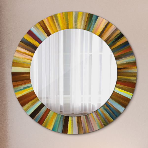 Round printed mirror Abstract radial pattern