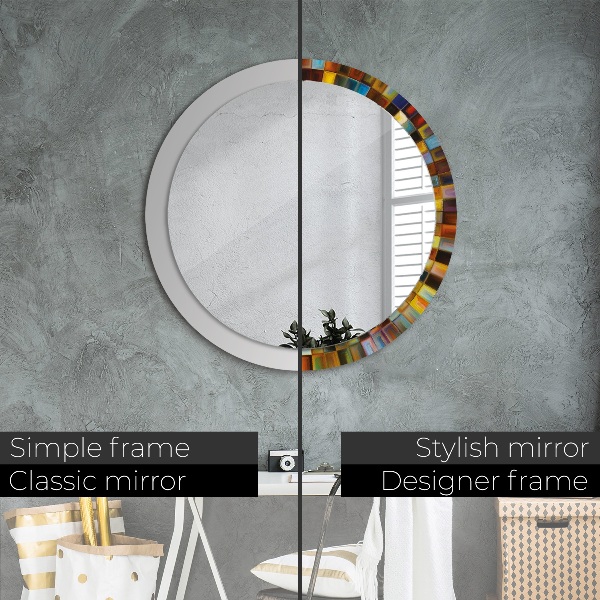 Round printed mirror Abstract radial pattern