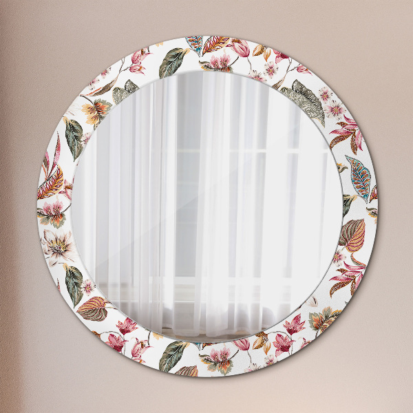 Round printed mirror Vintage flowers
