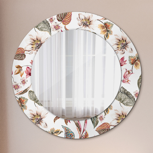 Round printed mirror Vintage flowers