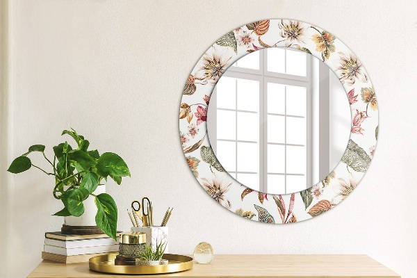 Round printed mirror Vintage flowers