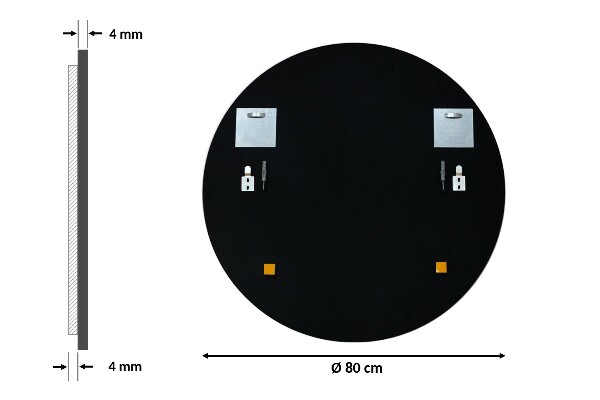 Round living room mirror with black frame 32 in