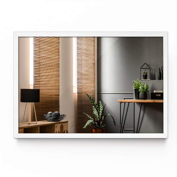 Rectangular mirror white frame 28x20 in