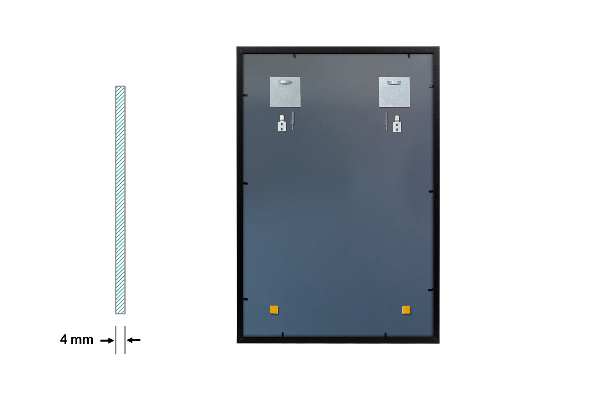 Rectangle hallway mirror with black frame 39x28 in