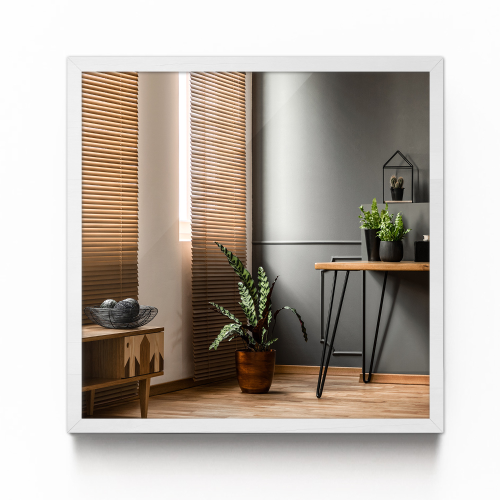 Rectangle hallway mirror with white frame 20x20 in
