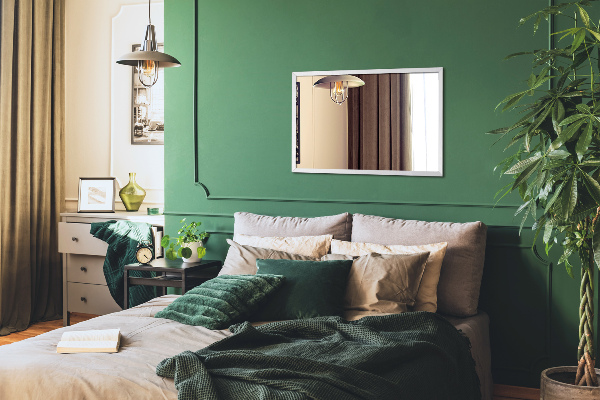 Rectangular mirror for hallway white frame 24x16 in