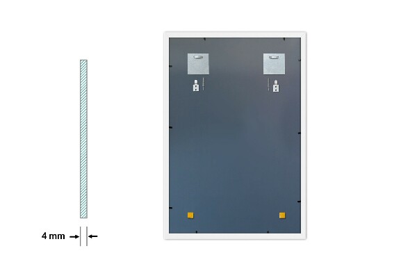 Rectangular mirror for hallway white frame 24x16 in