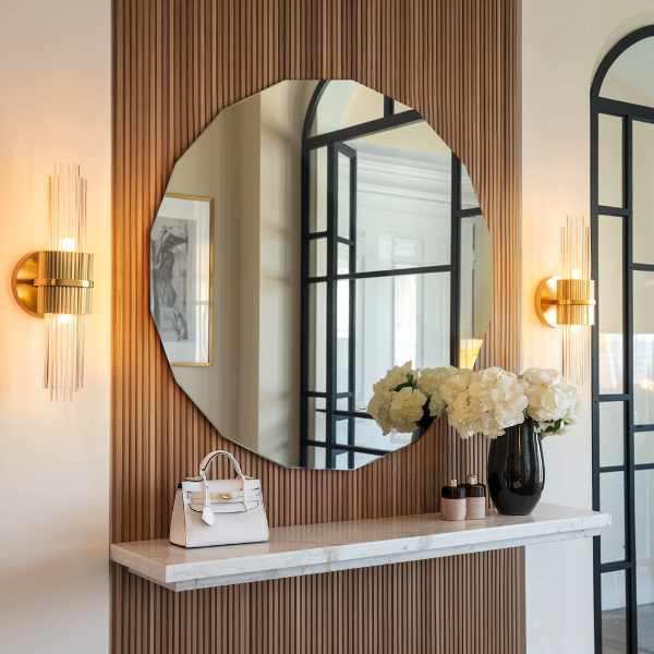 Mirror polygon modern accessory 100x100 cm