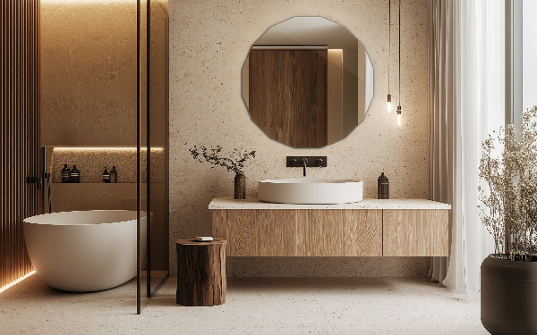 Geometric wall mirror aesthetic 80x80 cm