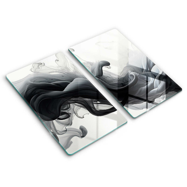 Kitchen worktop saver Black smoke abstraction