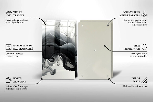 Kitchen worktop saver Black smoke abstraction