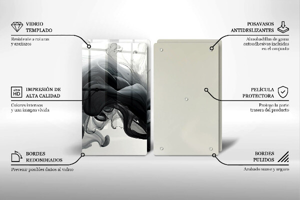 Kitchen worktop saver Black smoke abstraction