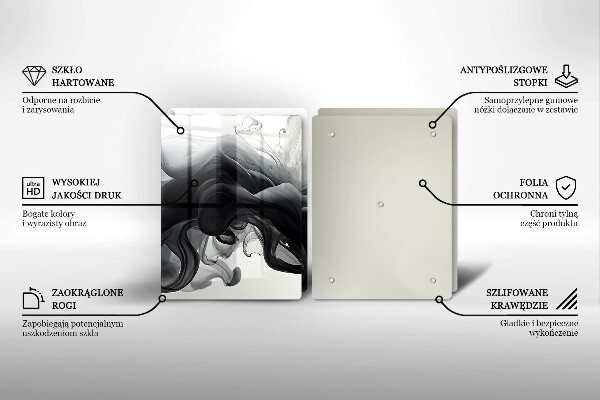 Kitchen worktop saver Black smoke abstraction