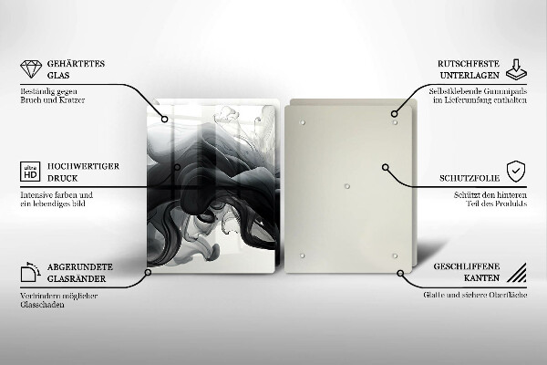 Kitchen worktop saver Black smoke abstraction