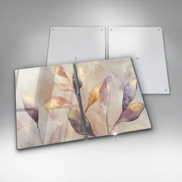 Kitchen worktop protector Painted boho leaves