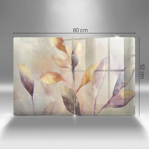 Kitchen worktop protector Painted boho leaves