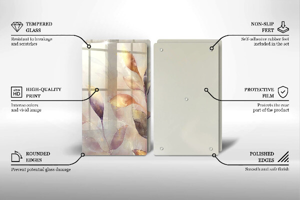 Kitchen worktop protector Painted boho leaves