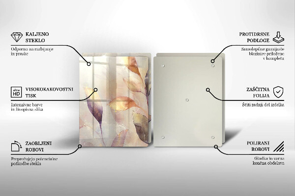 Kitchen worktop protector Painted boho leaves