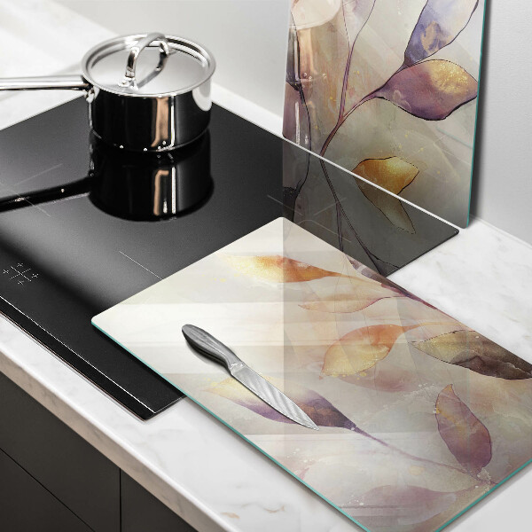 Kitchen worktop protector Painted boho leaves