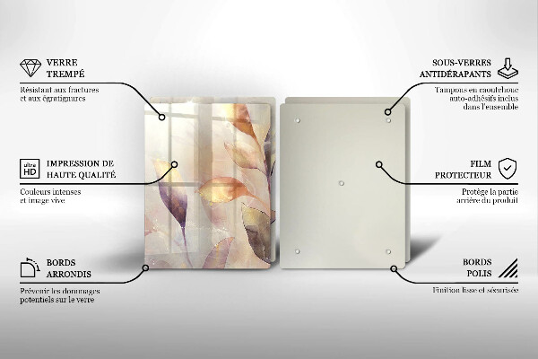 Kitchen worktop protector Painted boho leaves