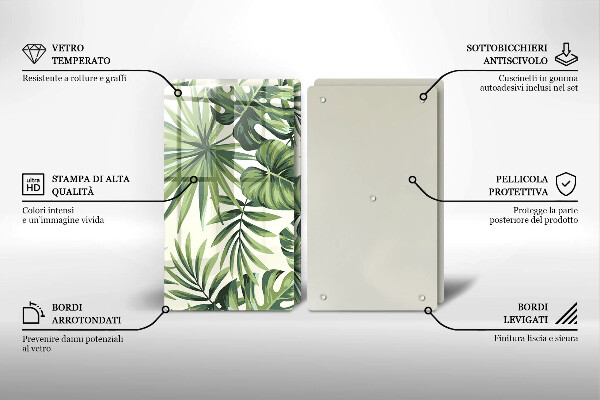 Kitchen worktop protector Illustration of the Monstera leaves