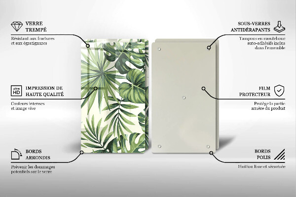 Kitchen worktop protector Illustration of the Monstera leaves