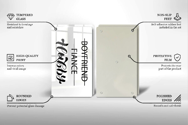 Kitchen worktop protector Inscription, sentence, pattern